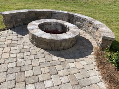 Fire Pit Pavers Installed